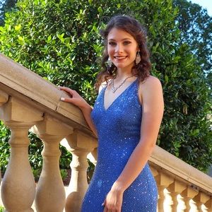 blue prom dress size 7/8